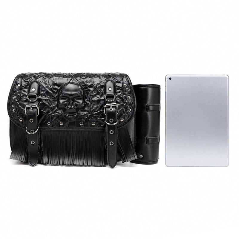 RiderBond™ Grim Hauler – Skull & Studded Saddlebag