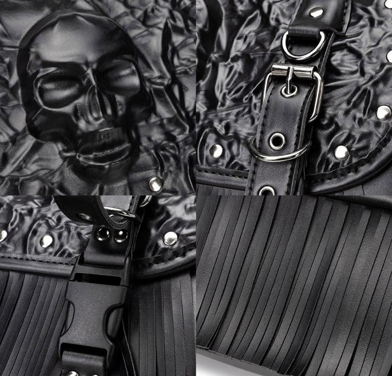 RiderBond™ Grim Hauler – Skull & Studded Saddlebag