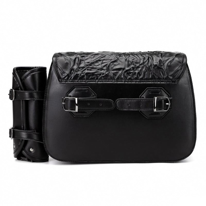 RiderBond™ Grim Hauler – Skull & Studded Saddlebag